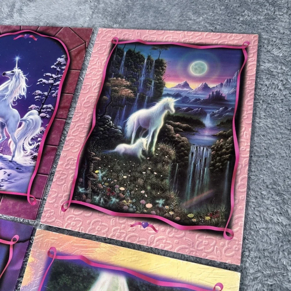 Lot Of 4 Vintage Y2K Unicorn Princess Folders Stuart Hall Swing Castle Unicorn